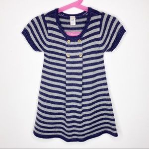 Baby Gap Girls Navy and Grey Stripe Sweater Dress